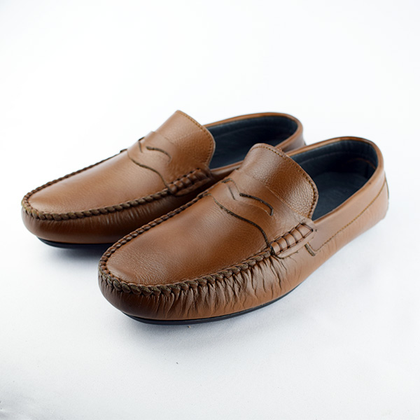 Moccasin pour homme confort 004-2 marron cuir  Mocassin homme Maroc